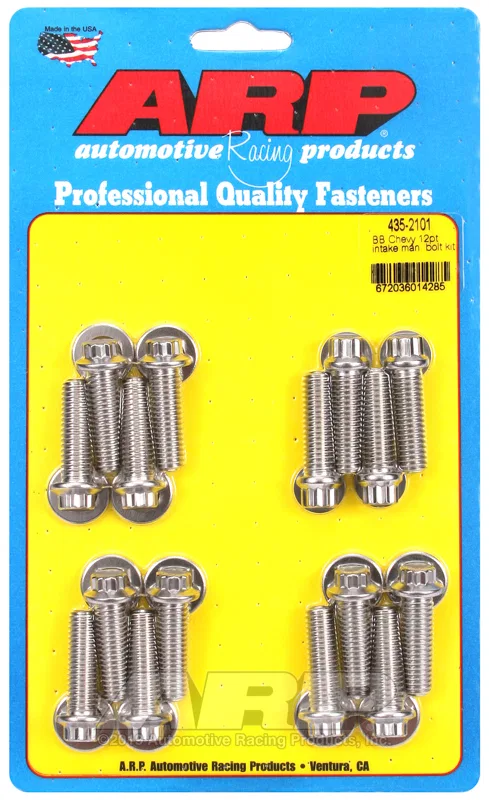 435-2101 – ARP Intake Manifold Bolt, For Use With Chevy 396/ 454 Cubic Inch 12 Point Head Type Polished Stainless Ste...